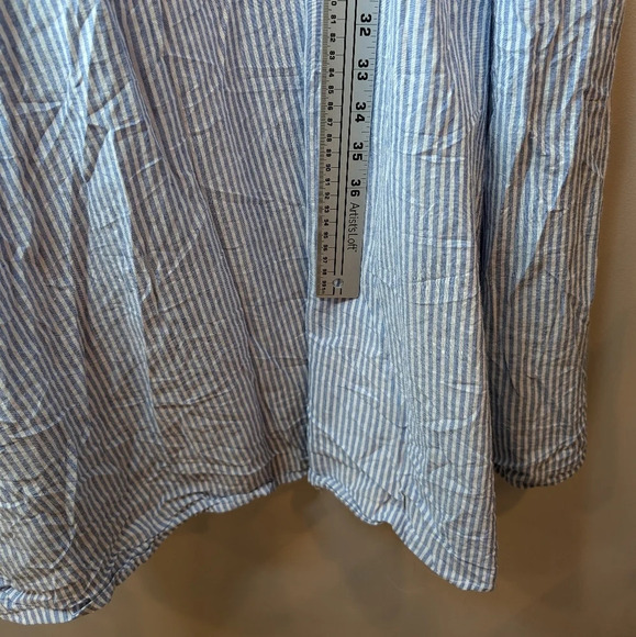 ONLY Blue Denim  Maxi Blue & White Stripped V Neck Sleeveless Ruffle Dress Small - Picture 9 of 9